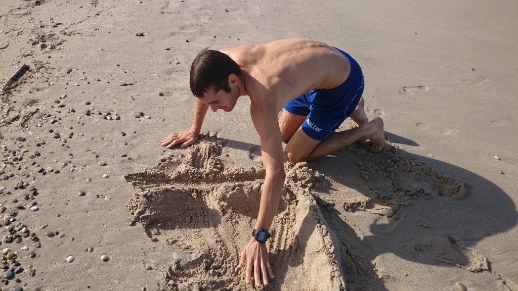 Fred building a castle.